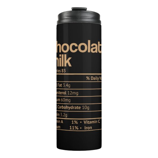 Chocolademelk Voedingsfeiten Grappige Thanksgiving Thermosbeker (Voorkant)