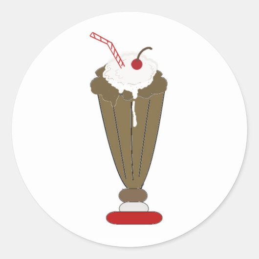 Chocolademilkshake Ronde Sticker (Voorkant)