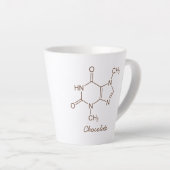 Chocolademolecule gepersonaliseerd latte mok (Rechterhoek)