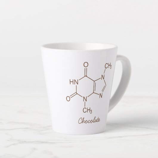 Chocolademolecule gepersonaliseerd latte mok (Rechterhoek)