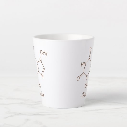 Chocolademolecule gepersonaliseerd latte mok (Voorkant)