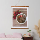 Chocoladeondergedompelde Aardbeien Bliss Hangend Wandkleed (Slaapkamer)