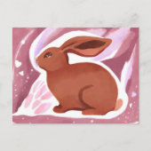 Chocoladepaashaas | Schattigee pastelkleurige Wate Feestdagenkaart (Voorkant)