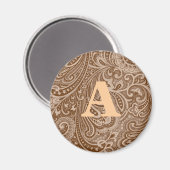 Chocoladepaisleymonogram Magneet (Voorkant / Achterkant)