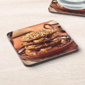 Chocoladepannenkoeken met bananen en karamel drankjes onderzetter (Linkerzijde)