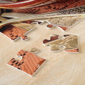 Chocoladepannenkoeken met bananen en karamel legpuzzel (Zijkant)