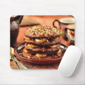 Chocoladepannenkoeken met bananen en karamel muismat (Met muis)