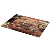 Chocoladepannenkoeken met bananen en karamel snijplank (Hoek)