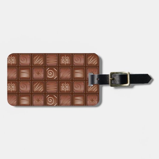 Chocoladepatroon Bagagelabel (Voorkant horizontaal)