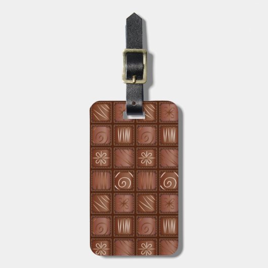 Chocoladepatroon Bagagelabel (Voorkant verticaal)