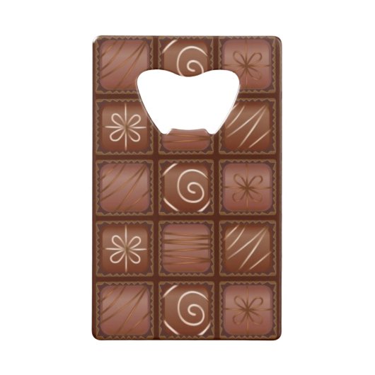 Chocoladepatroon Creditkaart Flessenopener (Voorkant)