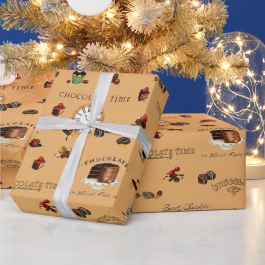 chocoladepatroon inpakpapier (Feestdagen)