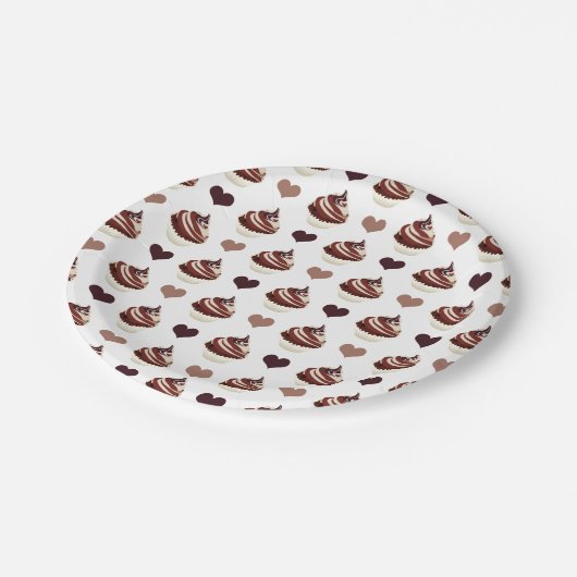 chocoladepatroon papieren bordje (Gekanteld)