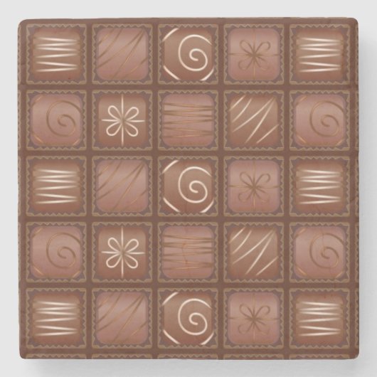 Chocoladepatroon Stenen Onderzetter (Voorkant)