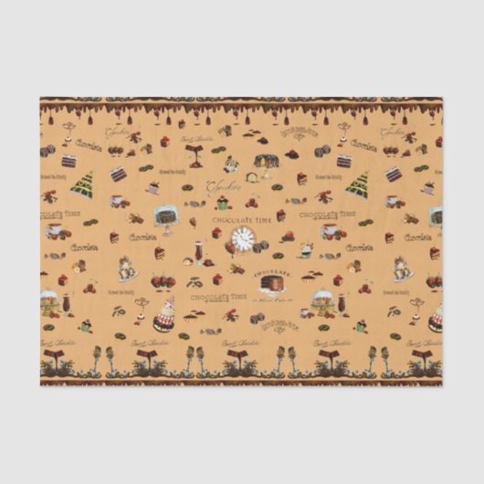  chocoladepatroon tissuepapier (Voorkant)
