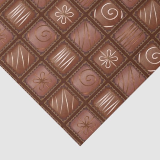 Chocoladepatroon Tissuepapier (Detail)