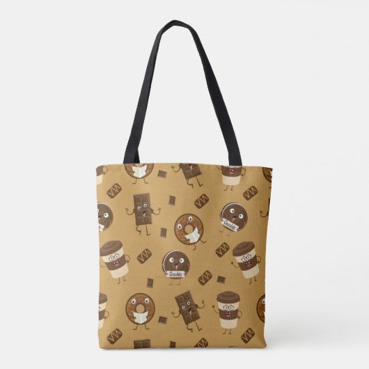 Chocoladepatroon Tote Bag (Achterkant)