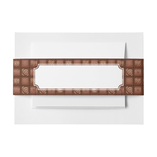 Chocoladepatroon Uitnodigingen Wikkel (Voorkant Voorbeeld)