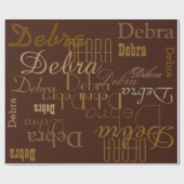 Chocoladepatroon van namen cadeaupapier (Vlak)