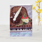 Chocoladepiano Kaart (Gele Bloem)