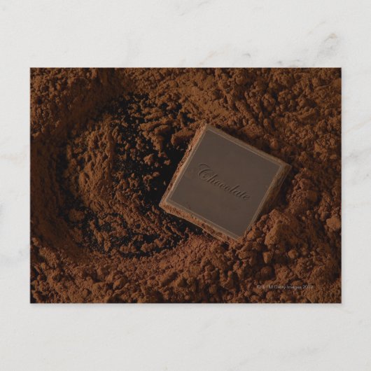 Chocoladeplein in chocoladepoeder briefkaart (Voorkant)