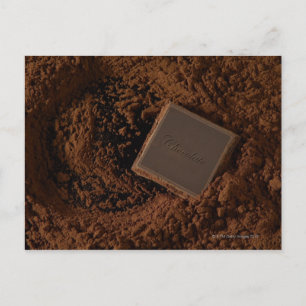 Chocoladeplein in chocoladepoeder briefkaart