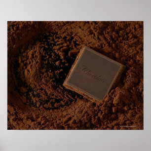 Chocoladeplein in chocoladepoeder poster