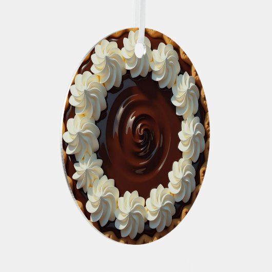 Chocoladepudding taart gepersonaliseerde kerst metalen ornament (Voorkant Rechts)