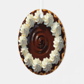 Chocoladepudding taart gepersonaliseerde kerst metalen ornament (Voorkant links)