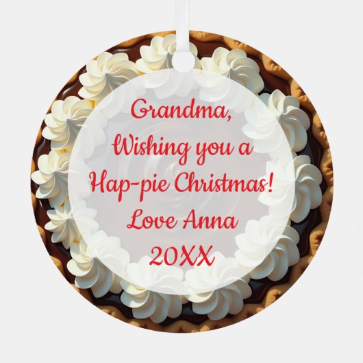 Chocoladepudding taart gepersonaliseerde kerst metalen ornament (Achterkant)