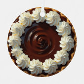 Chocoladepudding taart gepersonaliseerde kerst metalen ornament (Voorkant)