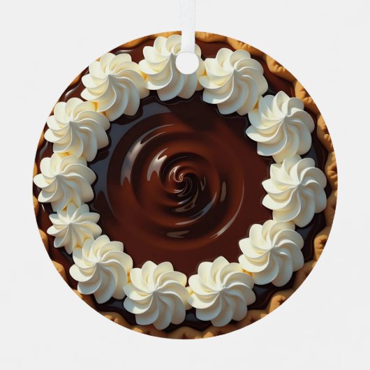 Chocoladepudding taart gepersonaliseerde kerst metalen ornament (Voorkant)