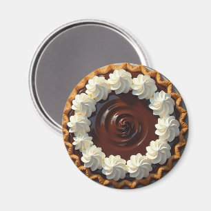 Chocoladepudding taart met slagroom magneet