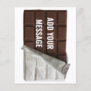 Chocoladereep in verpakking met aangepaste boodsch flyer