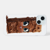 Chocoladereep telefoonhoesje | Zoete & leuke choco iPhone 15 Case (Achterkant horizontaal)