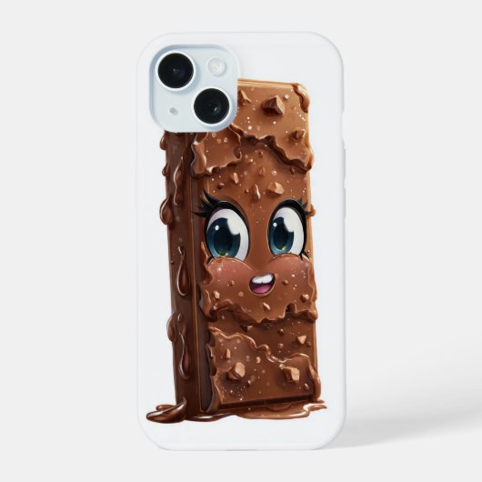 Chocoladereep telefoonhoesje | Zoete & leuke choco iPhone 15 Case (Achterkant)
