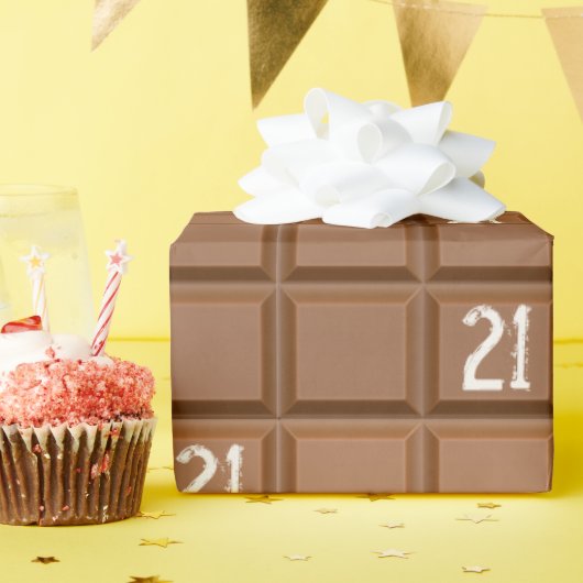 Chocoladereep voor 21e verjaardag  cadeaupapier (Verjaardagsfeest)