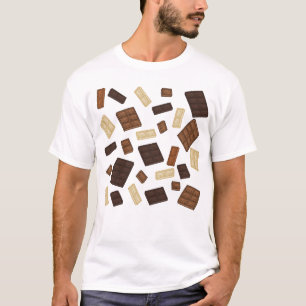 Chocoladerepen die naar beneden vallen t-shirt
