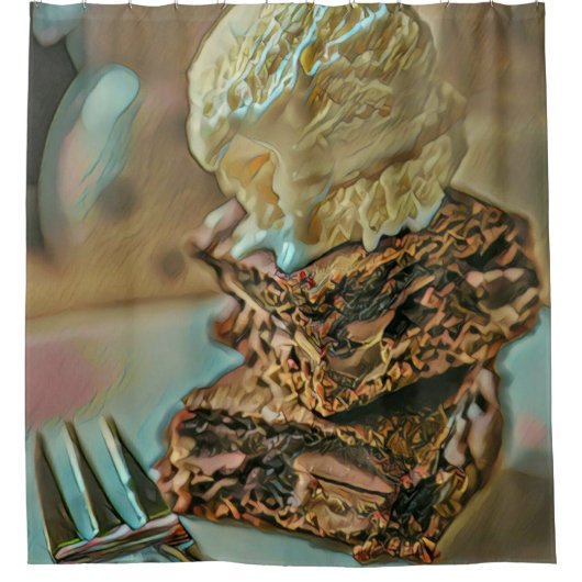 Chocoladeroomcrèmecake Douchegordijn (Voorkant)