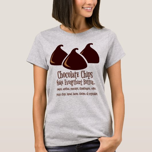 Chocoladeschilfers maken alles beter t-shirt (Voorkant)