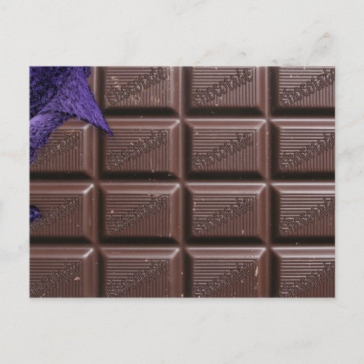 chocoladestaaf briefkaart, briefkaart van chocolad (Voorkant)