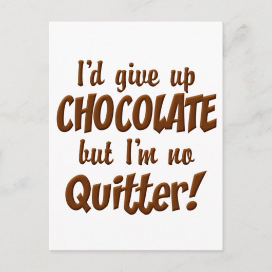 Chocoladestop Briefkaart (Voorkant)