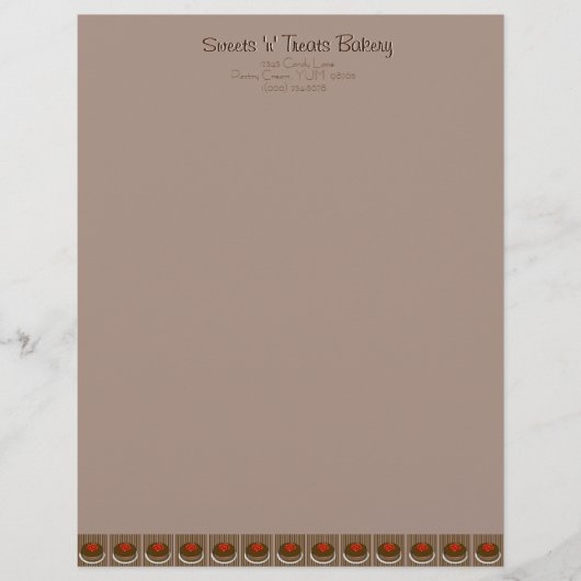 chocoladetaart BakeryLetterhead Briefhoofd Sjabloon (Voorkant)