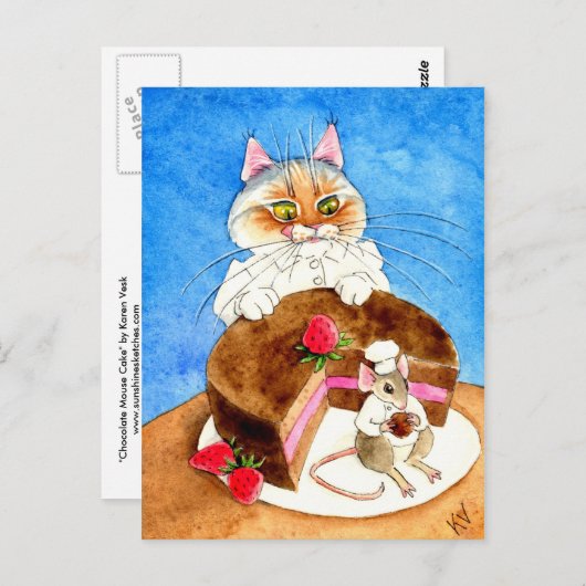 chocoladetaart briefkaart (Voorkant / Achterkant)