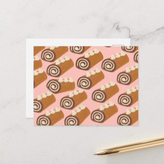 chocoladetaart briefkaart (Voorkant / Achterkant in situ)