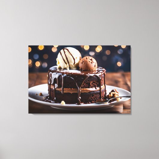 Chocoladetaart Canvas Afdruk (Voorkant)