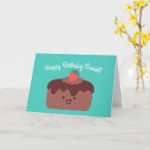 Chocoladetaart | Gelukkige verjaardag Groet Vouwka Kaart (Gele Bloem)