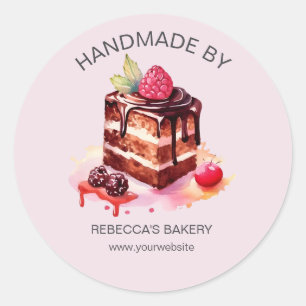 Chocoladetaart Handgemaakt met Love Sticker