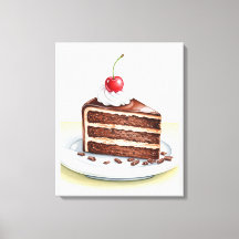 Chocoladetaart opgerekt canvas wandkunst