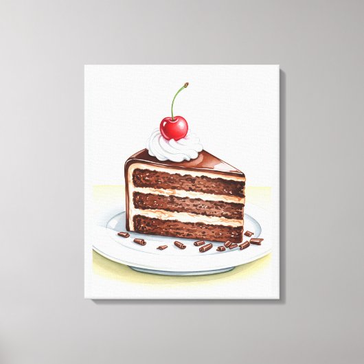 Chocoladetaart opgerekt canvas wandkunst afdruk (Voorkant)